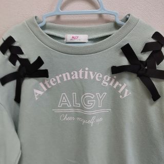 アルジー(ALGY)の★140 ALGY ミントカラー&黒 スウェット 実店舗 レースアップ ニコプチ(Tシャツ/カットソー)