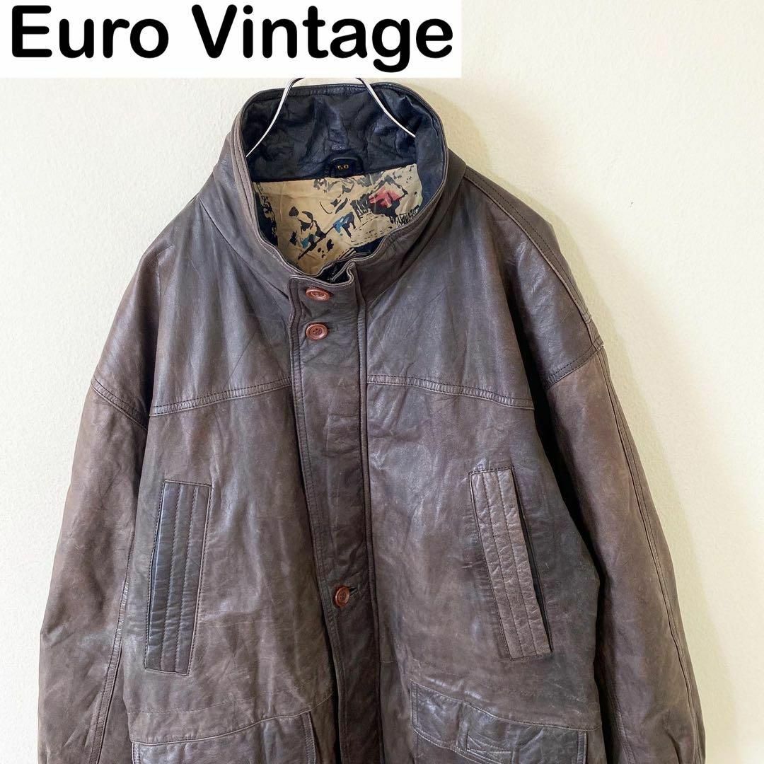 古着屋Code90s Euro Vintage レザージャケット スタジャン キルティング