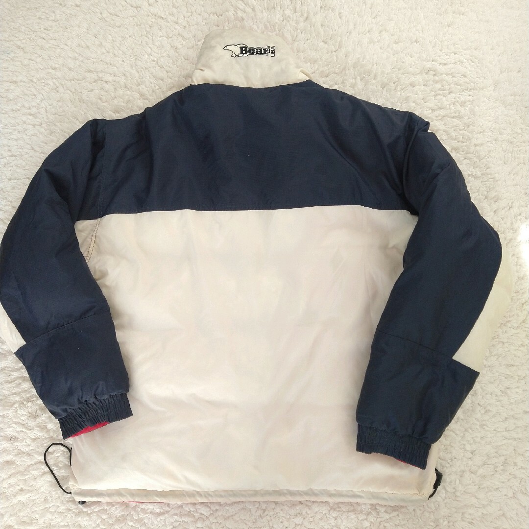 Bear USA(ベアー)の希少 ベアー リバーシブルダウンジャケット ホワイト バイカラー 大きいサイズ メンズのジャケット/アウター(ダウンジャケット)の商品写真