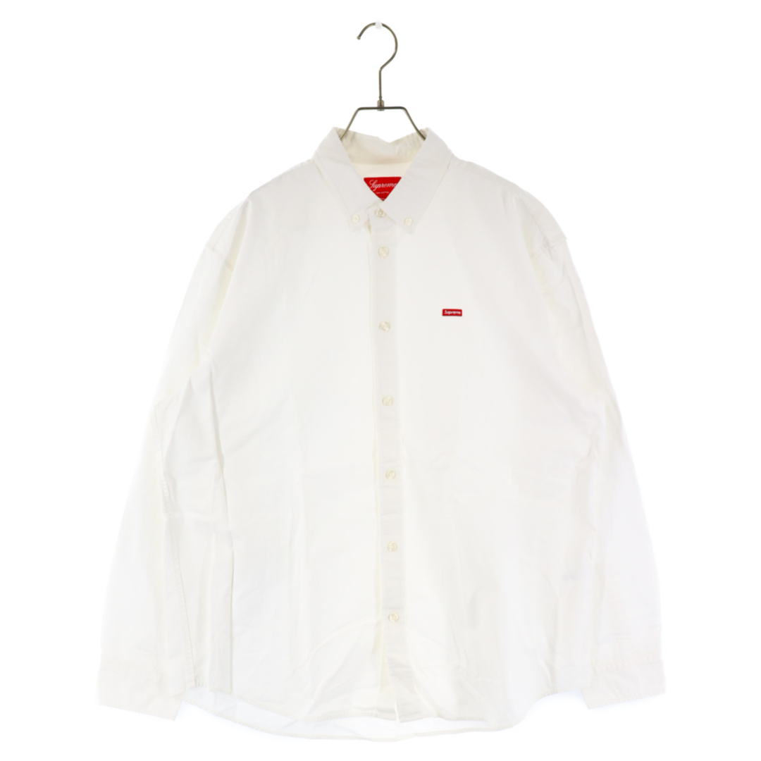 SUPREME シュプリーム 21AW Small Box Shirt スモールボックスロゴ刺繍ロングスリーブ ボタンダウンシャツ 長袖シャツ ホワイト