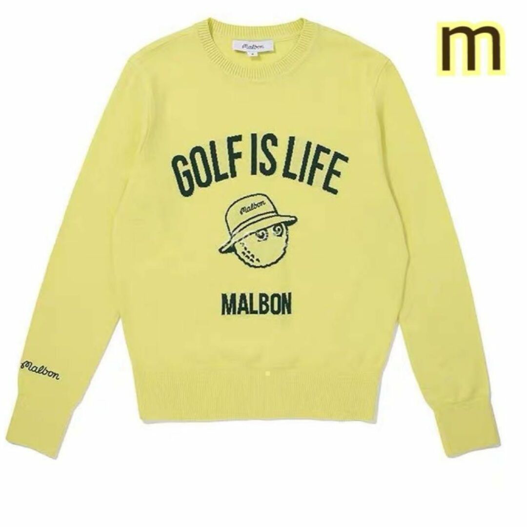 Malbon マルボン セーター 長袖 レディースゴルフウェア イエロー-