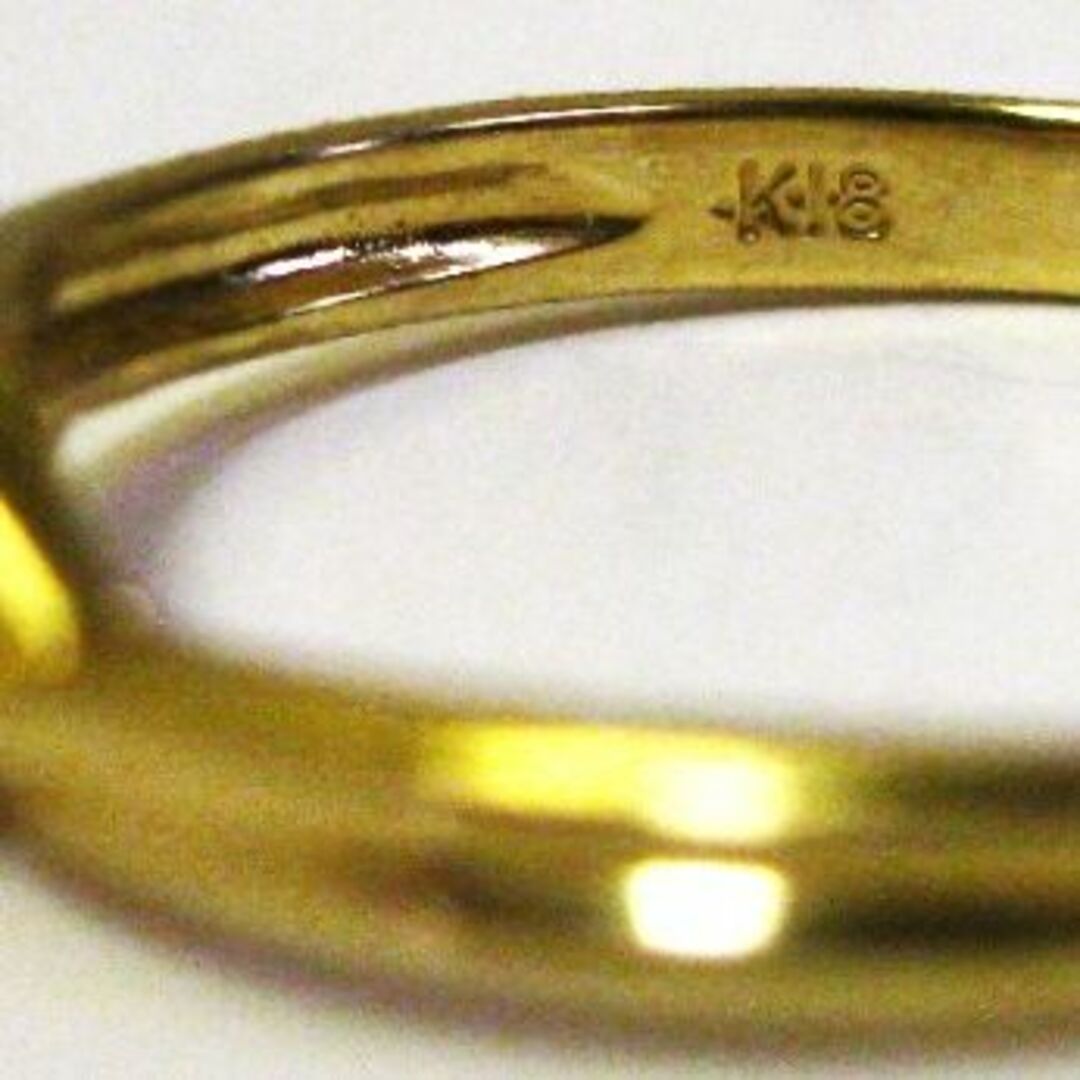 K18 18金 リング 指輪 ルビー 4×3mm ダイヤ 2ヶ 0.01ct レディースのアクセサリー(リング(指輪))の商品写真