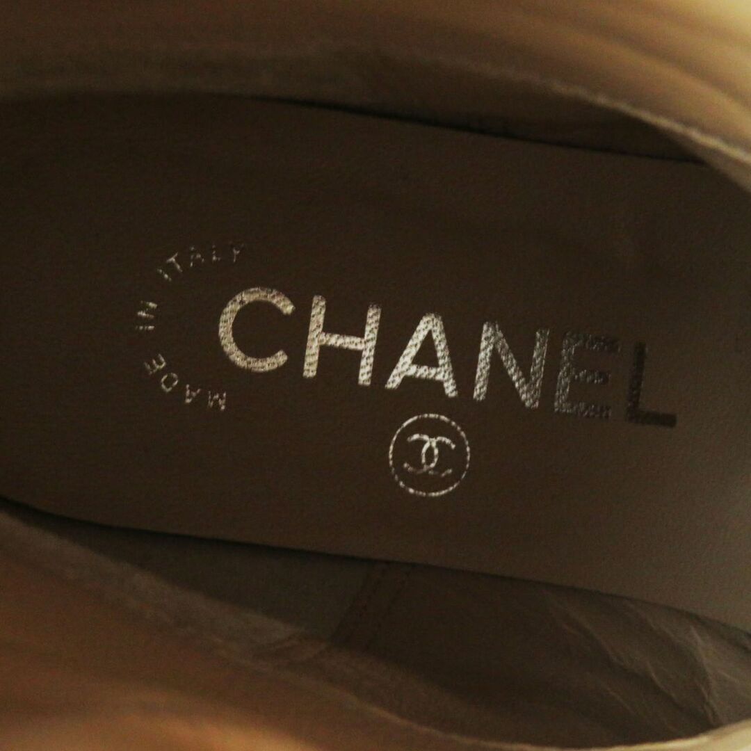 美品◎イタリア製 CHANEL シャネル 12A G28488 レディース ココマーク レザー ロングブーツ ボルドー×ブラック 36 1／2 箱付き32cm履き口