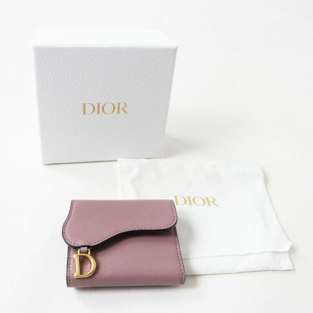 DIOR サドルロータスウォレット ピンク　三つ折り財布