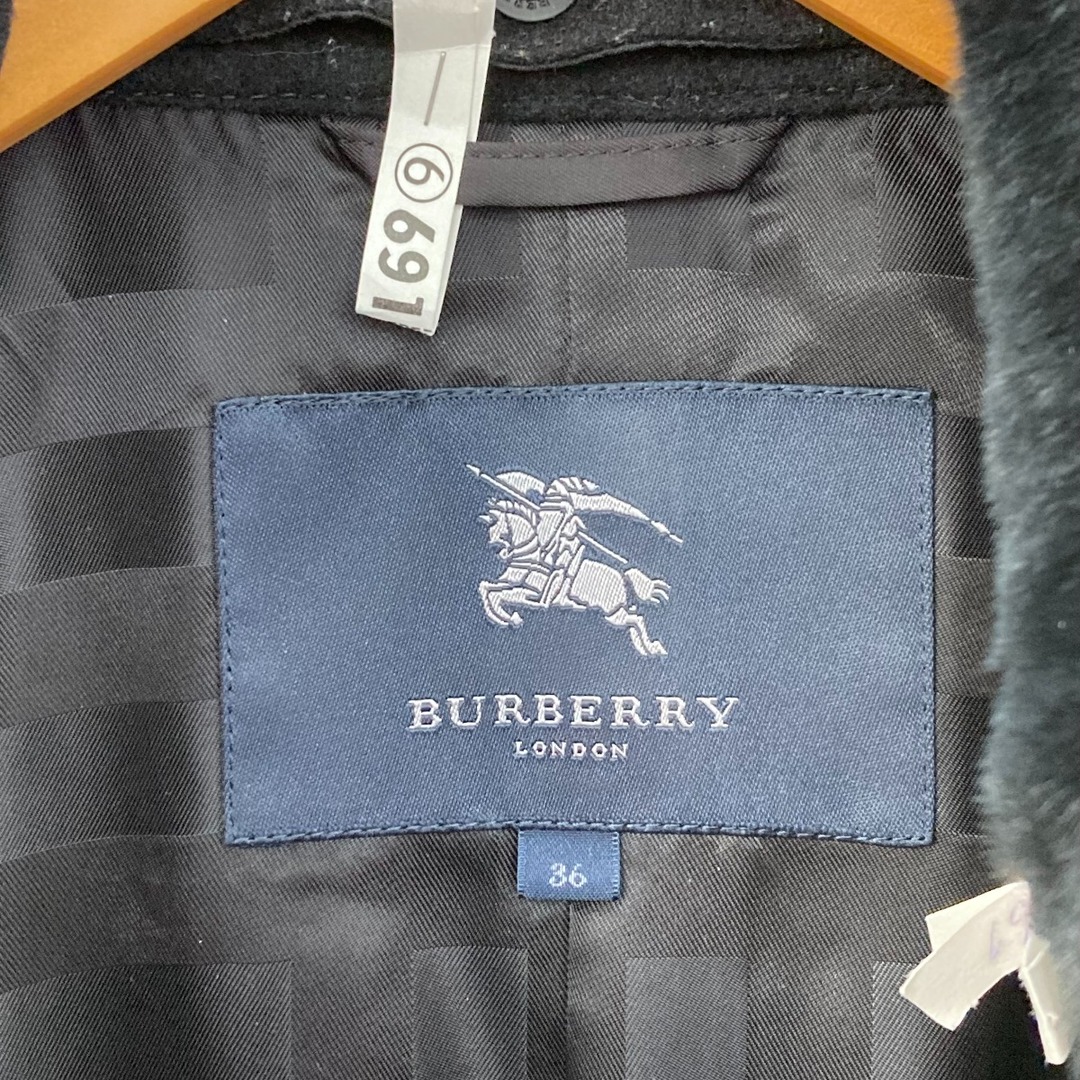 BURBERRY LONDON バーバリーロンドン ラビットファー付きコート サイズ