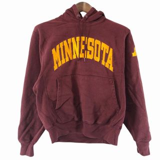 チャンピオン(Champion)のChampion チャンピオン MINNESOTA プレミアムリバースウィーブ パーカー  アメカジ  カレッジ ワインレッド (メンズ S) 中古 古着 O7532(パーカー)