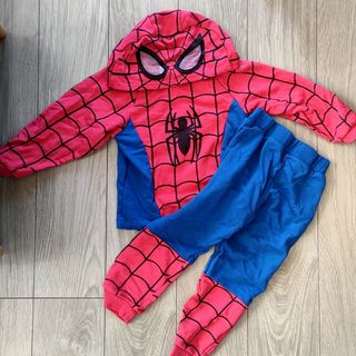 【美品】ハロウィンにも♪スパイダーマン　上下セット　仮装　普段着　110cm(衣装一式)