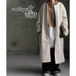 antiqua - antiqua KINU ノーカラーコート 1020の通販 by ARARe☆'s