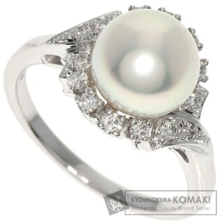 ミキモト(MIKIMOTO)のMIKIMOTO アコヤパール 真珠 ダイヤモンド リング・指輪 PT950 レディース(リング(指輪))