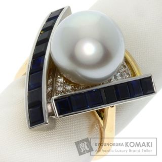 SELECT JEWELRY パール 真珠 サファイア ダイヤモンド リング・指輪 K18YG PT レディース(リング(指輪))