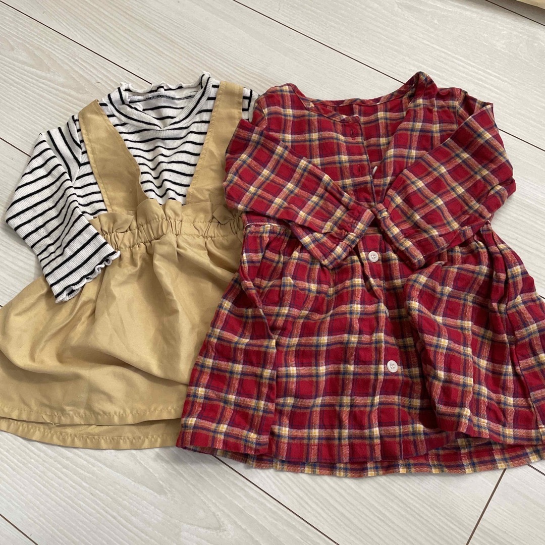 長袖　80㎝　女の子　2枚セット　西松屋　UNIQLO キッズ/ベビー/マタニティのベビー服(~85cm)(Ｔシャツ)の商品写真