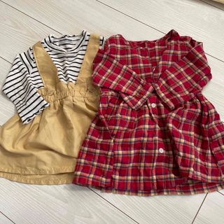 長袖　80㎝　女の子　2枚セット　西松屋　UNIQLO(Ｔシャツ)