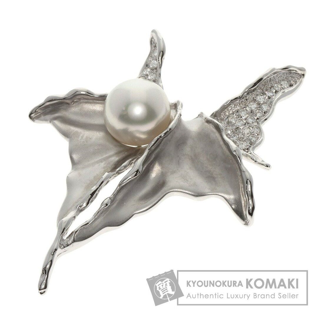 SELECT JEWELRY パール 真珠 ダイヤモンド ブローチ K14WG レディース