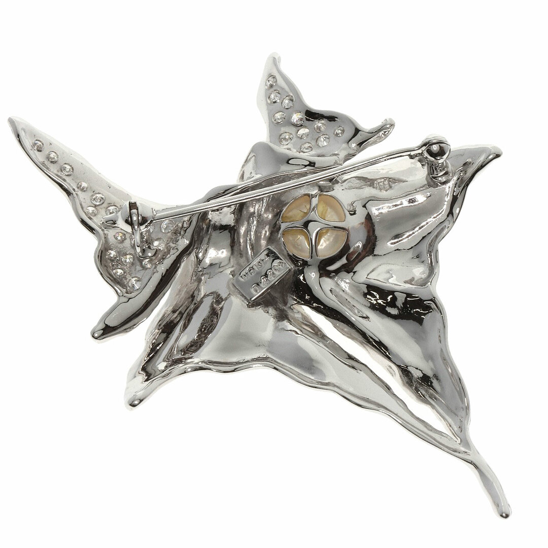 SELECT JEWELRY パール 真珠 ダイヤモンド カラーストーン ブローチ K14WG レディース