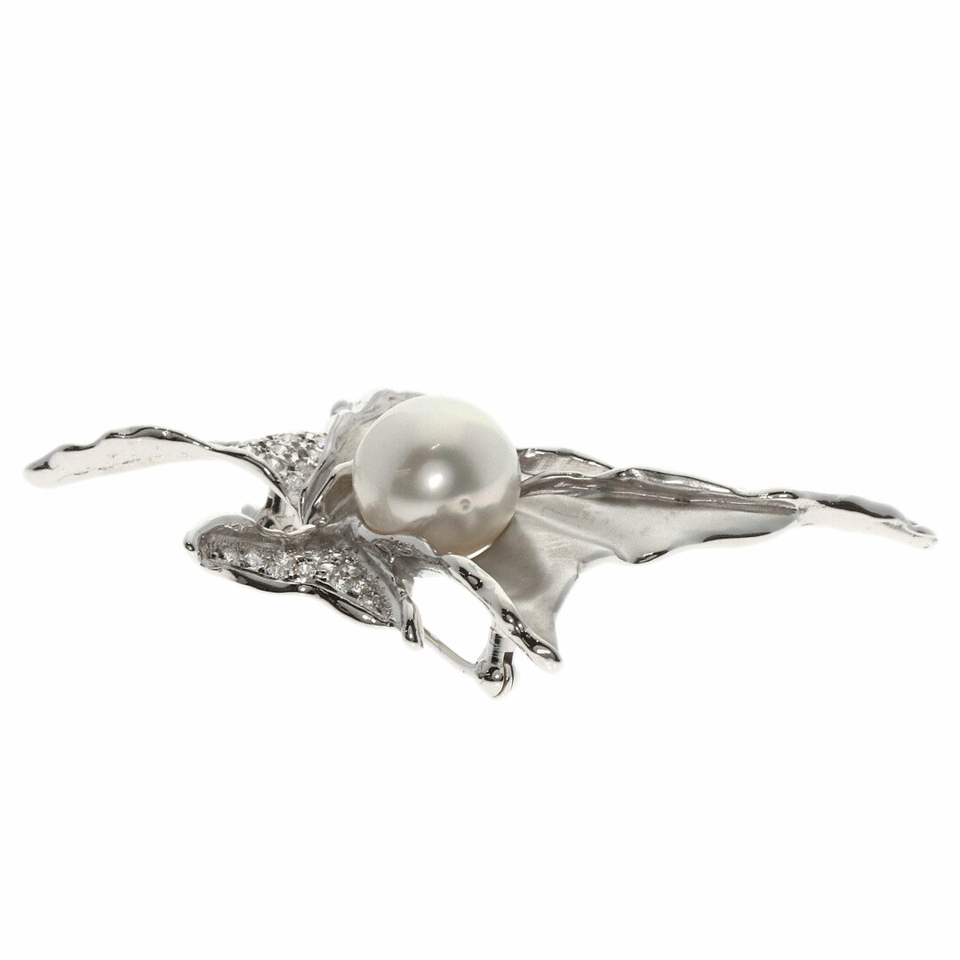 SELECT JEWELRY パール 真珠 ダイヤモンド カラーストーン ブローチ K14WG レディース