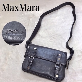 マックスマーラ(Max Mara)の美品 MaxMara オールレザー サッチェル ショルダーバッグ メッセンジャー(ショルダーバッグ)