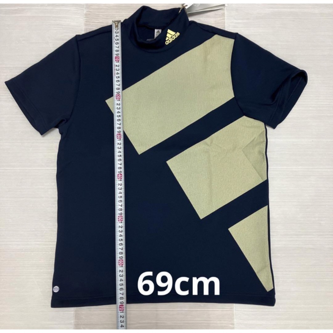 送料無料 新品 adidas ゴルフ ビッグアディダスロゴ半袖モックネックシャツ 5