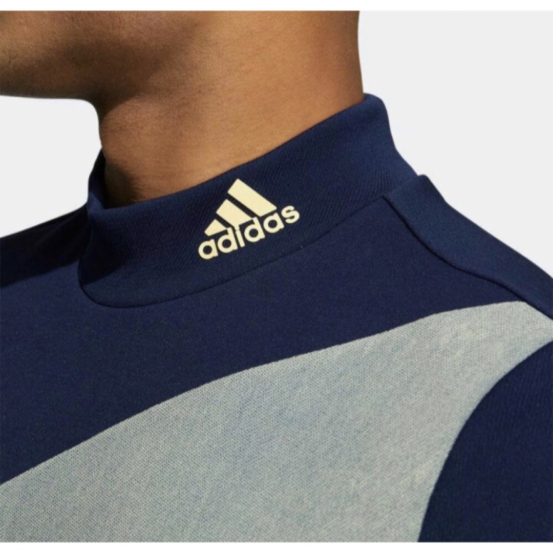 送料無料 新品 adidas ゴルフ ビッグアディダスロゴ半袖モックネックシャツ 3