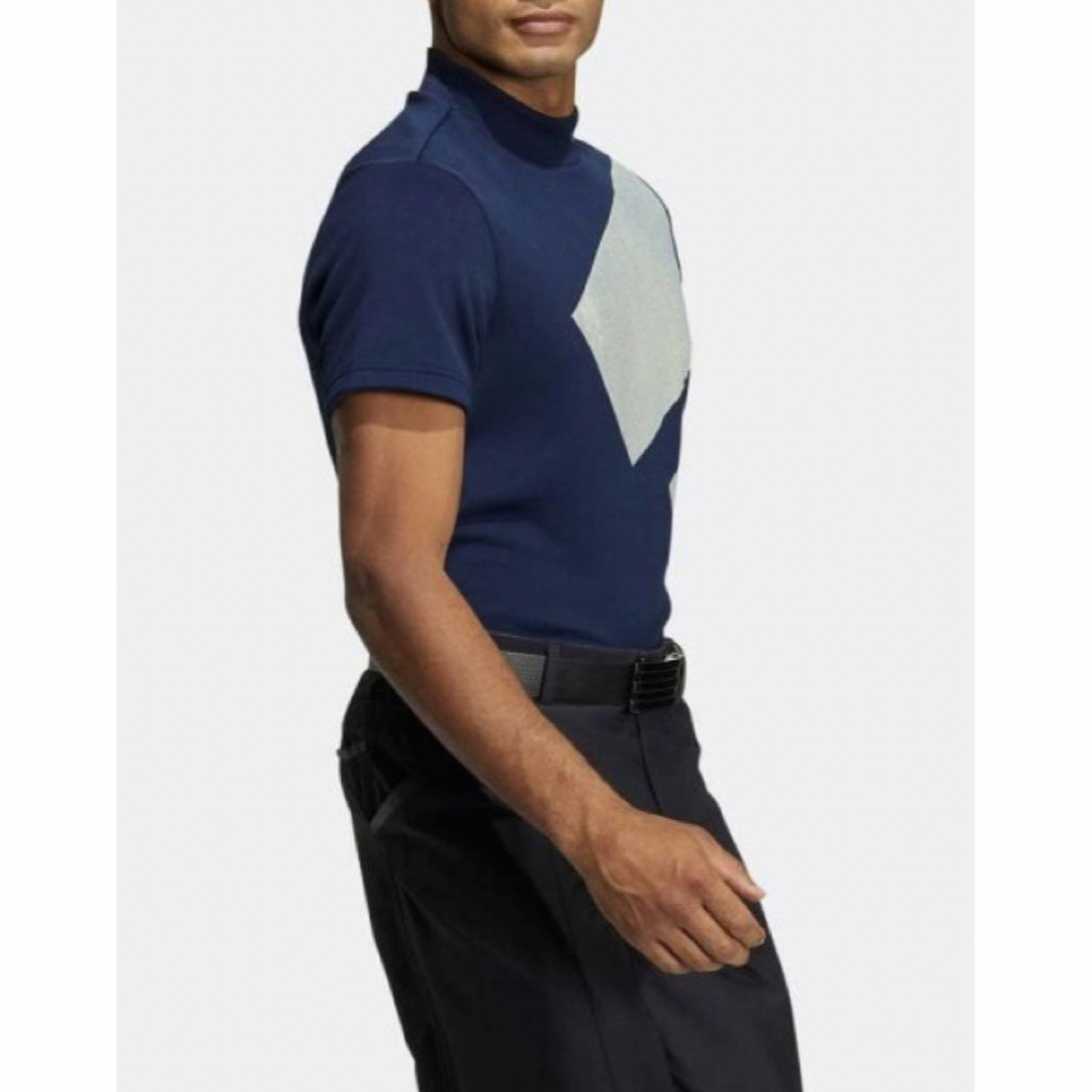 送料無料 新品 adidas ゴルフ ビッグアディダスロゴ半袖モックネックシャツ 2
