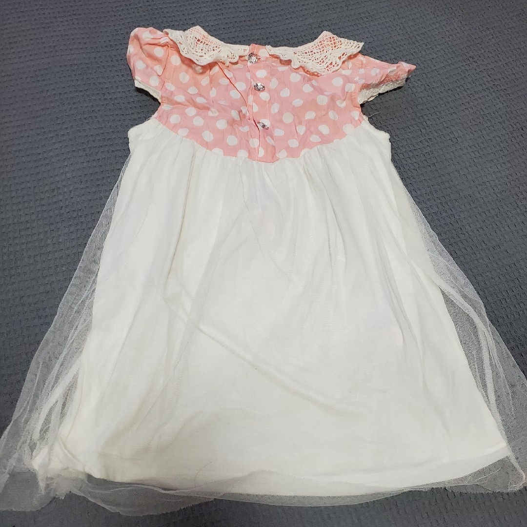 ｷｯｽﾞ120👶シースルーﾚｰｽ襟ワンピース キッズ/ベビー/マタニティのキッズ服女の子用(90cm~)(ワンピース)の商品写真