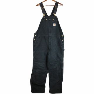 カーハート(carhartt)のCarhartt カーハート オーバーオール 中綿 アメカジ ブラック (メンズ -- XL相当) 中古 古着 O7646(サロペット/オーバーオール)