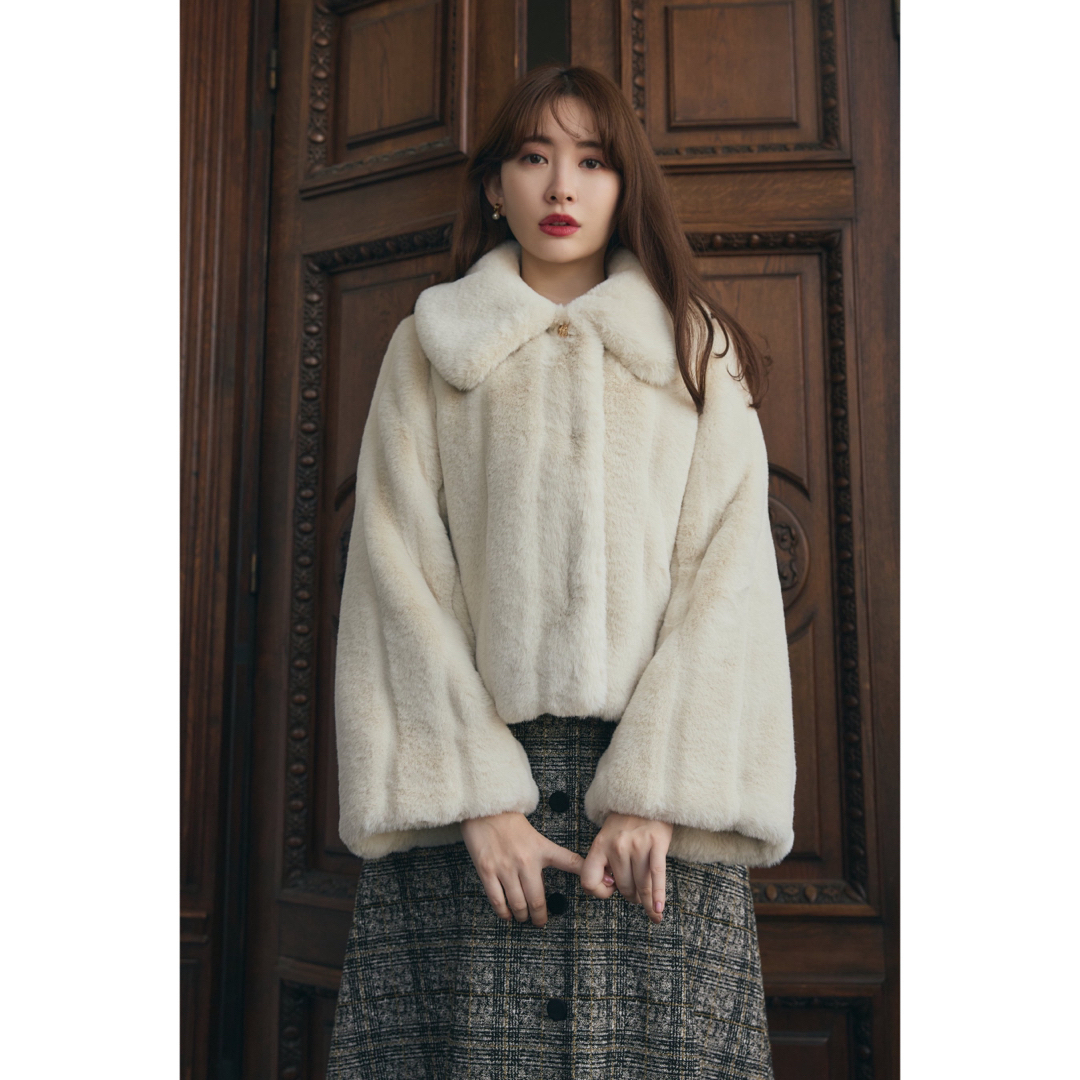 herlipto♡Winter love faux fur coat ecru