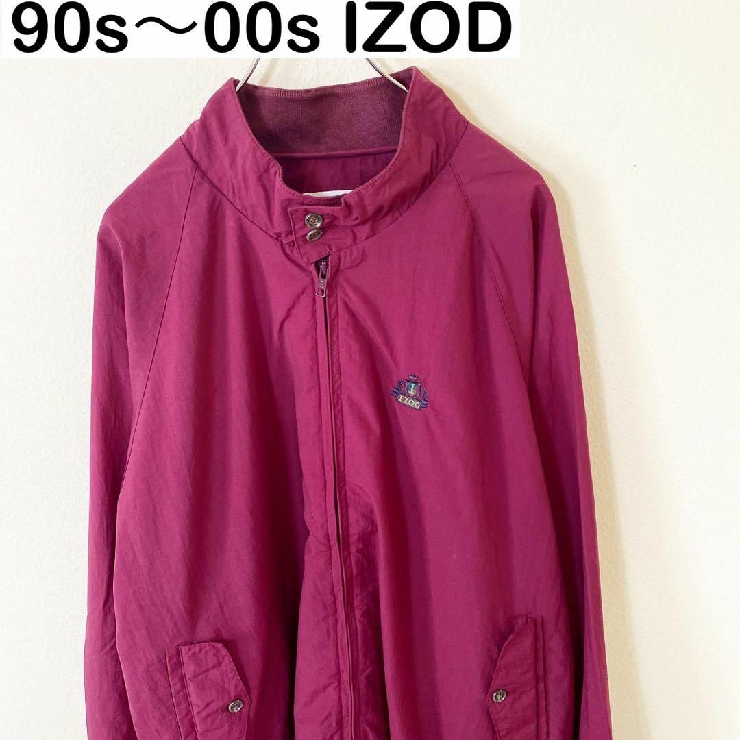 90s〜00s IZOD 刺繍ロゴ　ナイロン　スウィングトップ　ヴィンテージ