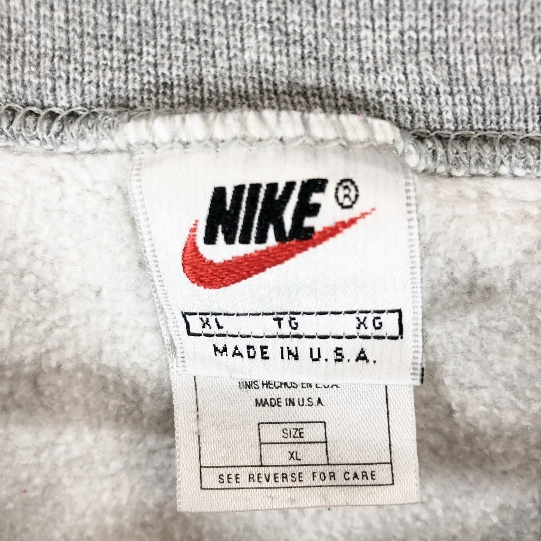 NIKE - 90年代 USA製 NIKE ナイキ ワンポイント スウェット 刺繍 NIKE - 90年代 USA製 NIKE ナイキ ワンポイント スウェット 刺繍