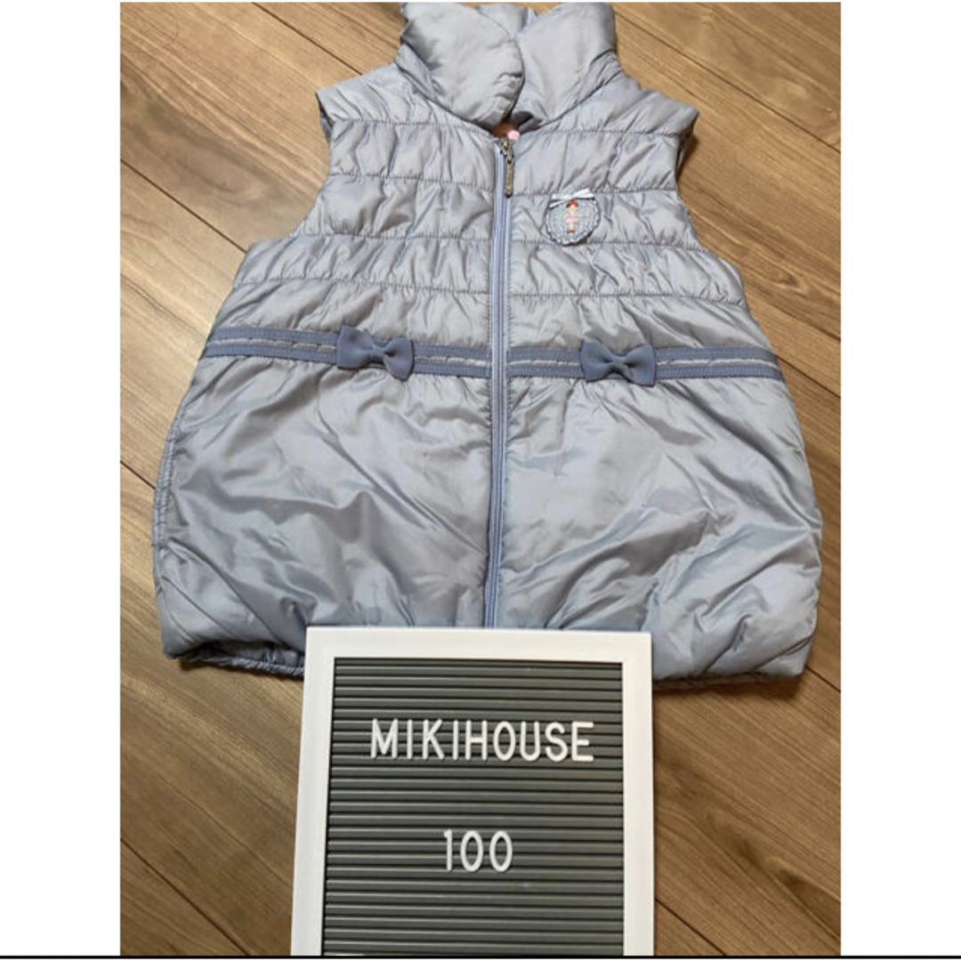 mikihouse(ミキハウス)の★美品★ ミキハウス ダウンベスト 100 キッズ/ベビー/マタニティのキッズ服女の子用(90cm~)(ジャケット/上着)の商品写真