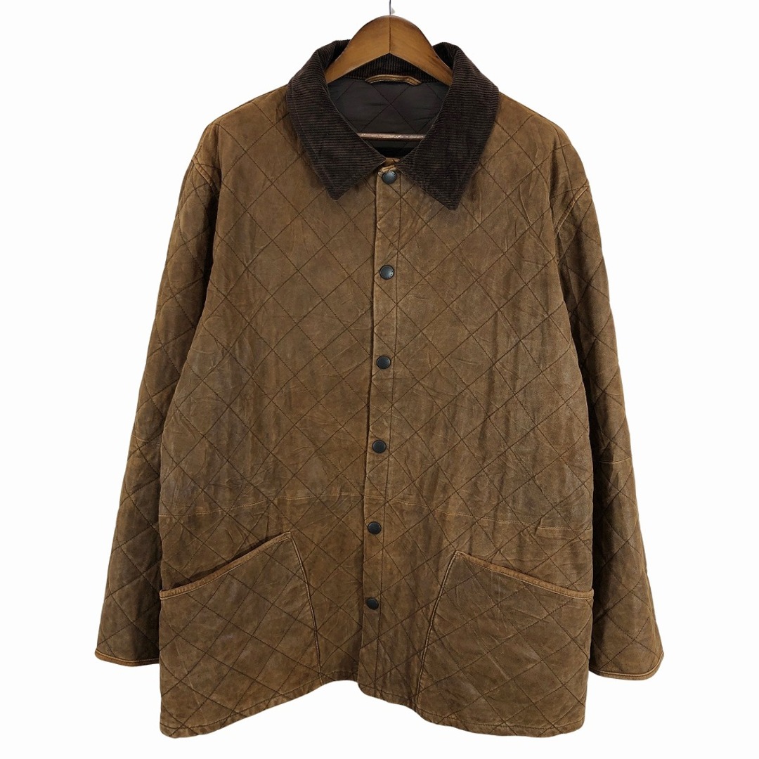 Barbour バブアー LIDDESDALE リッズデイル レザージャケット キルティング ヨーロッパ ブラウン (メンズ XXL)   O7703