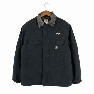 カーハート(carhartt)のCarhartt カーハート ワークジャケット ワーク アメカジ ブラック (メンズ -- XLサイズ相当) 中古 古着 O7705(その他)