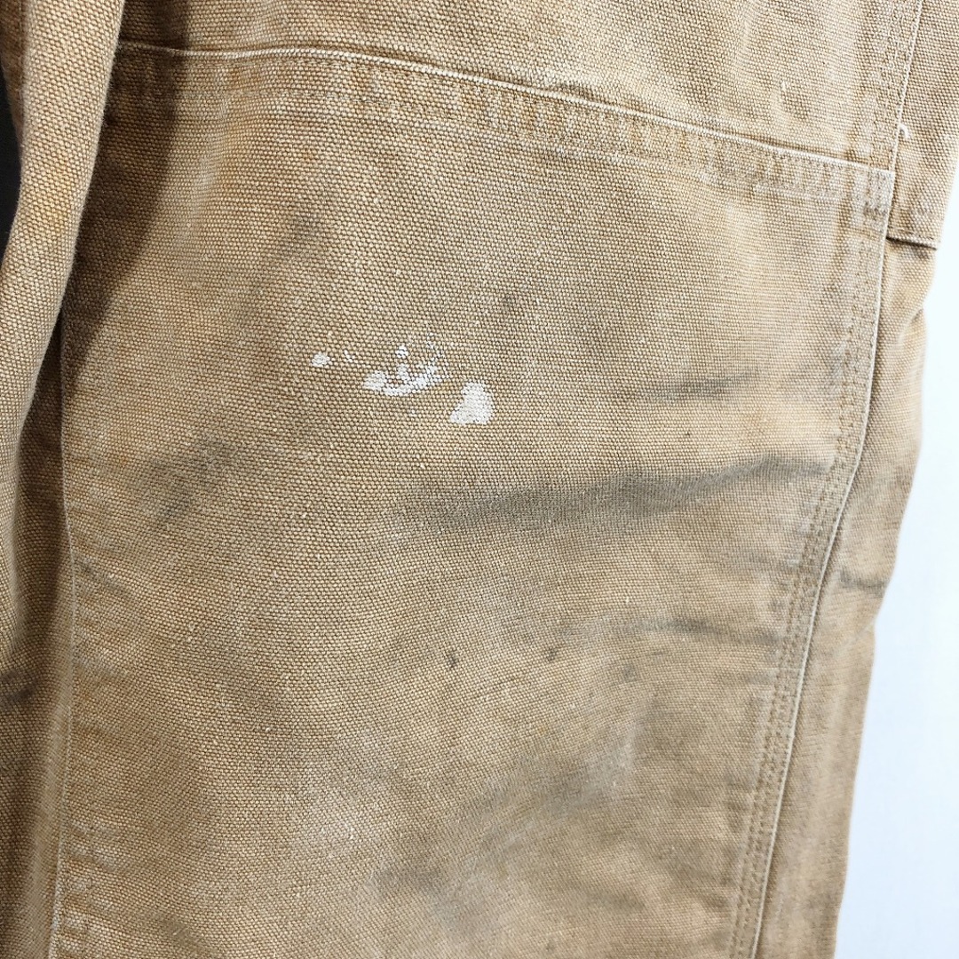 carhartt(カーハート)のCarhartt カーハート ビブオーバーオール ワーク  ダブルニー ダック地 ブラウン (メンズ 38×30) 中古 古着 O7720 メンズのパンツ(サロペット/オーバーオール)の商品写真