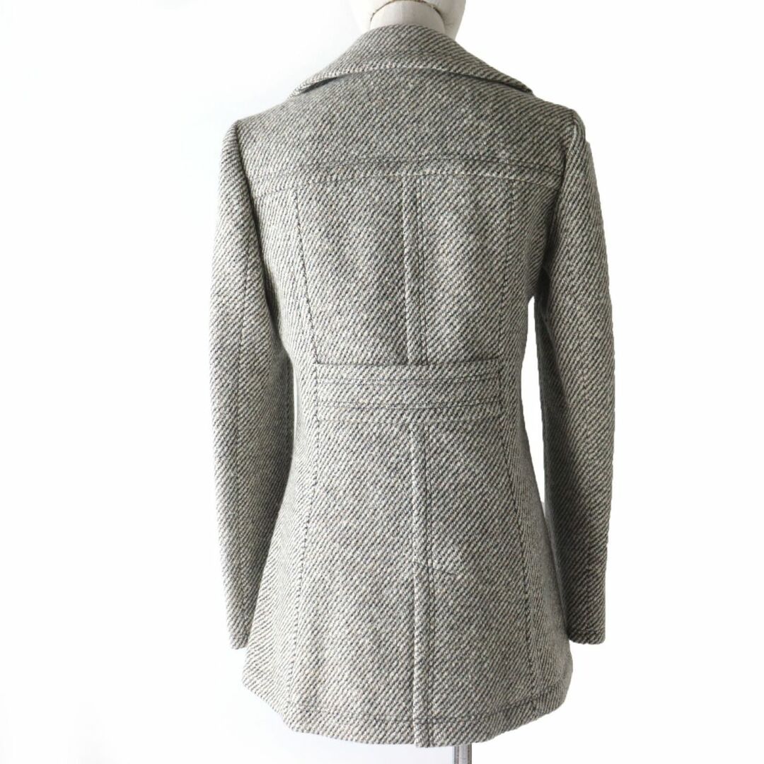 極美品☆正規品 バーバリーブルーレーベル FCF46-851-09 アンゴラ混 ミックスツイードコート ブラウン×アイボリー 38 レディース 日本製