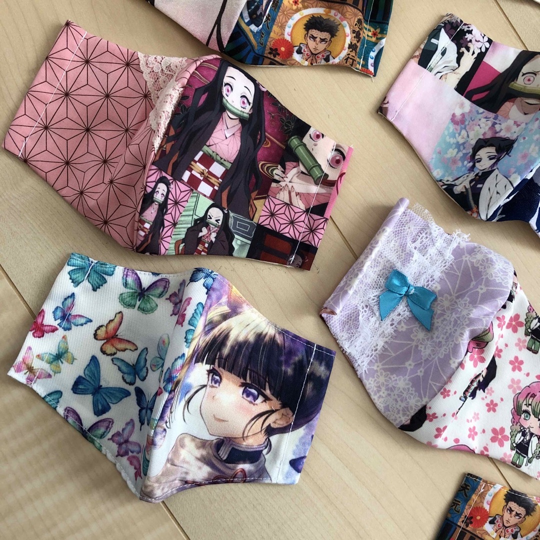 ハンドメイド♡インナーマスク♡10枚セット ハンドメイドのキッズ/ベビー(外出用品)の商品写真