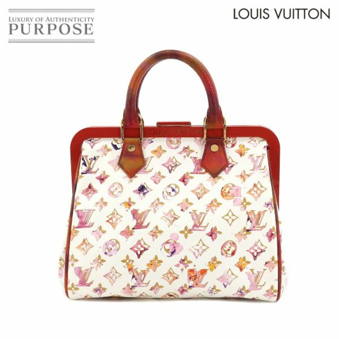 未使用 展示品 ルイ ヴィトン LOUIS VUITTON モノグラム ウォーターカラー スピーディ ハンド バッグ カロングレザー M95729 VLP 90161107ブロン金具