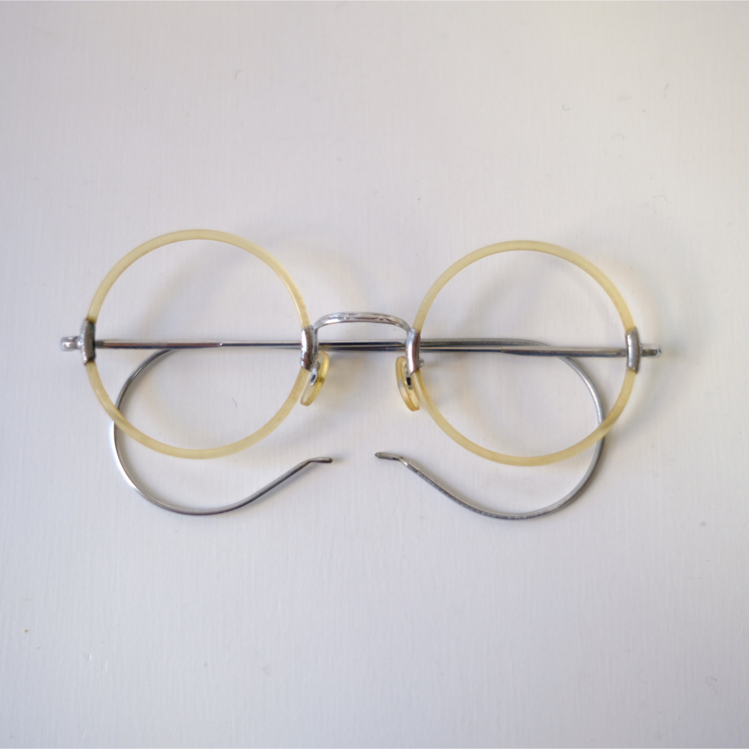 【1930〜50s】アンティーク　丸眼鏡　昭和レトロ　ヴィンテージ   古道具