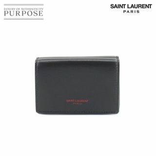 サンローラン SAINT LAURENT 三つ折り財布 328598 レッド カーフ レディース 三つ折り財布