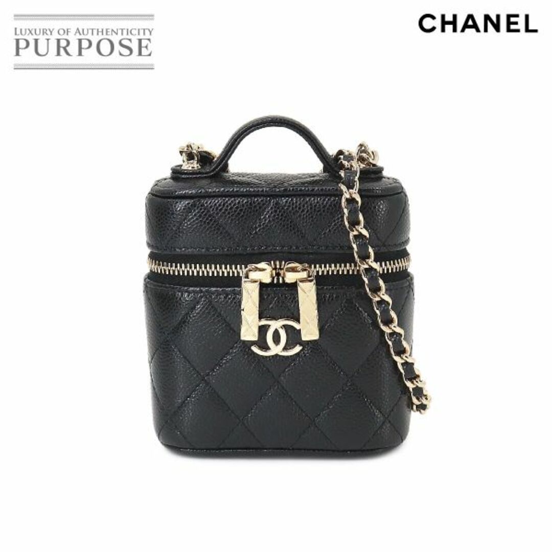 未使用 展示品 シャネル CHANEL マトラッセ スモール バニティ チェーン ショルダー バッグ キャビアスキン ブラック AP2503 VLP 90193102