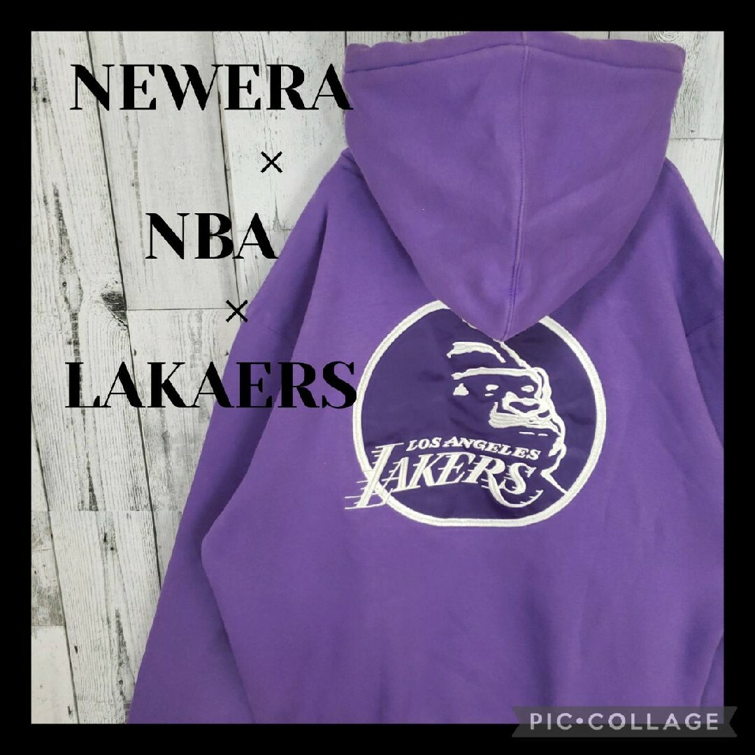 【大人気】XLARGE × NEWERA  プルオーバーパーカー【lakers】