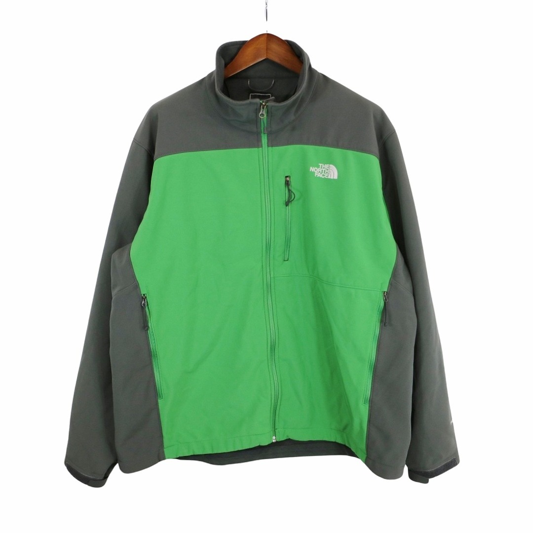 THE NORTH FACE ノースフェイス ソフトシェルジャケット 大きいサイズ アウトドア TNF APEX グリーン (メンズ XXL) 中古  古着 O7880 | フリマアプリ ラクマ