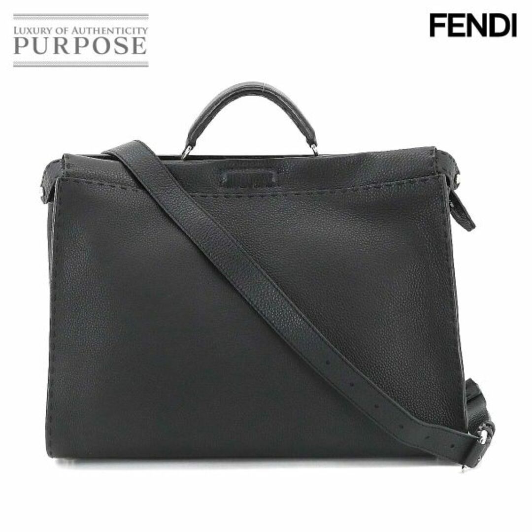 未使用 展示品 フェンディ FENDI セレリア ピーカブー 2way ビジネス ショルダー バッグ レザー ブラック 7VA388 VLP 90194321