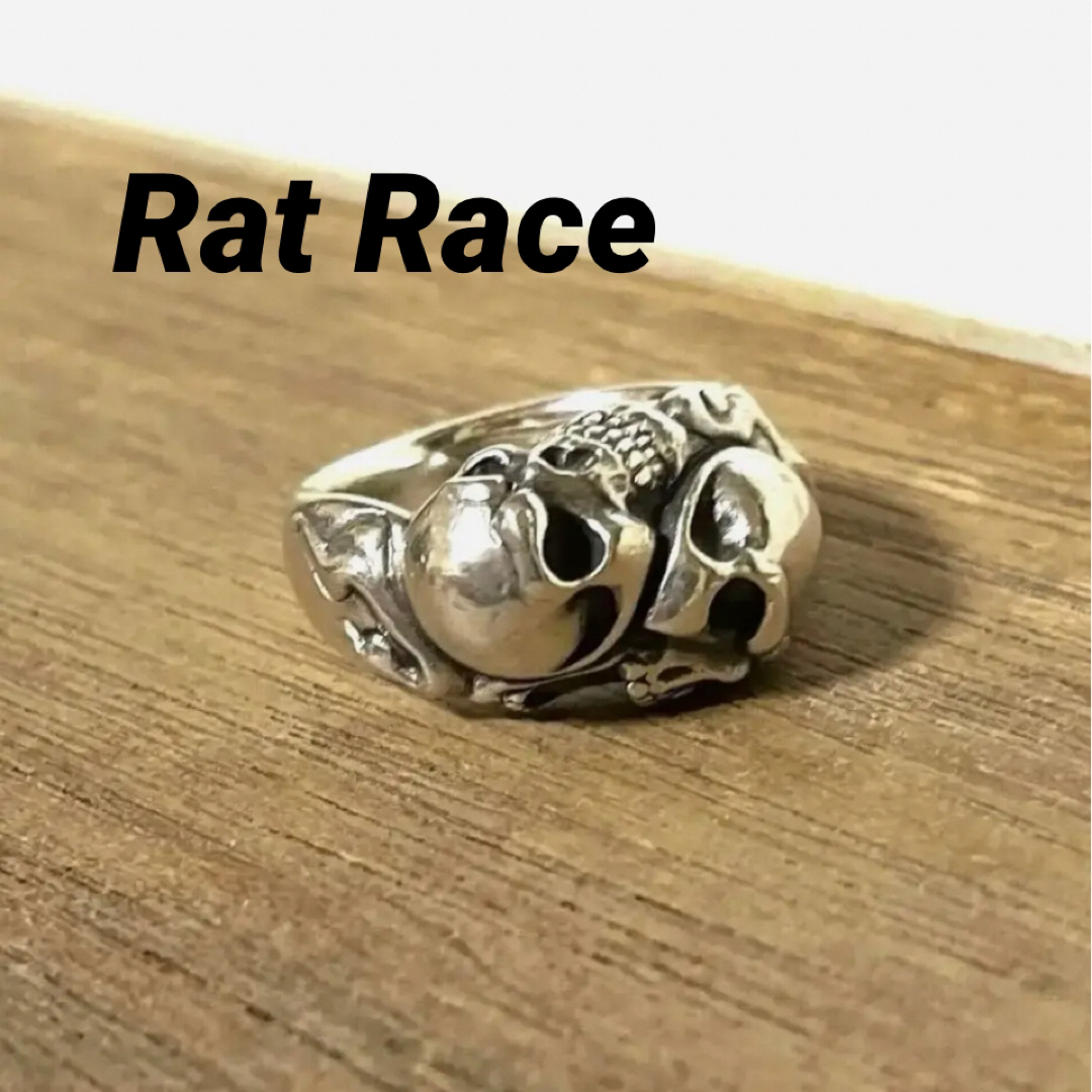 Rat Raceラットレース 2フェイススカルsilver925リング約16号位 メンズのアクセサリー(リング(指輪))の商品写真