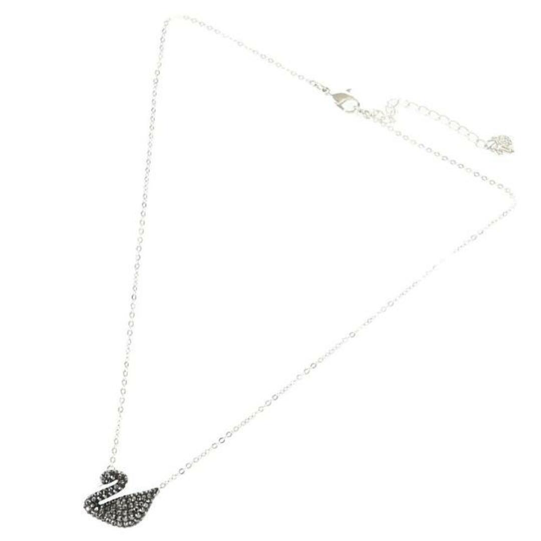 SWAROVSKI(スワロフスキー)のスワロフスキー スワン ラインストーン ネックレス 中古 ブラック シルバー SWAROVSKI 【中古】 | アクセサリー ファッション レディース ブランド小物 ABランク レディースのアクセサリー(ネックレス)の商品写真