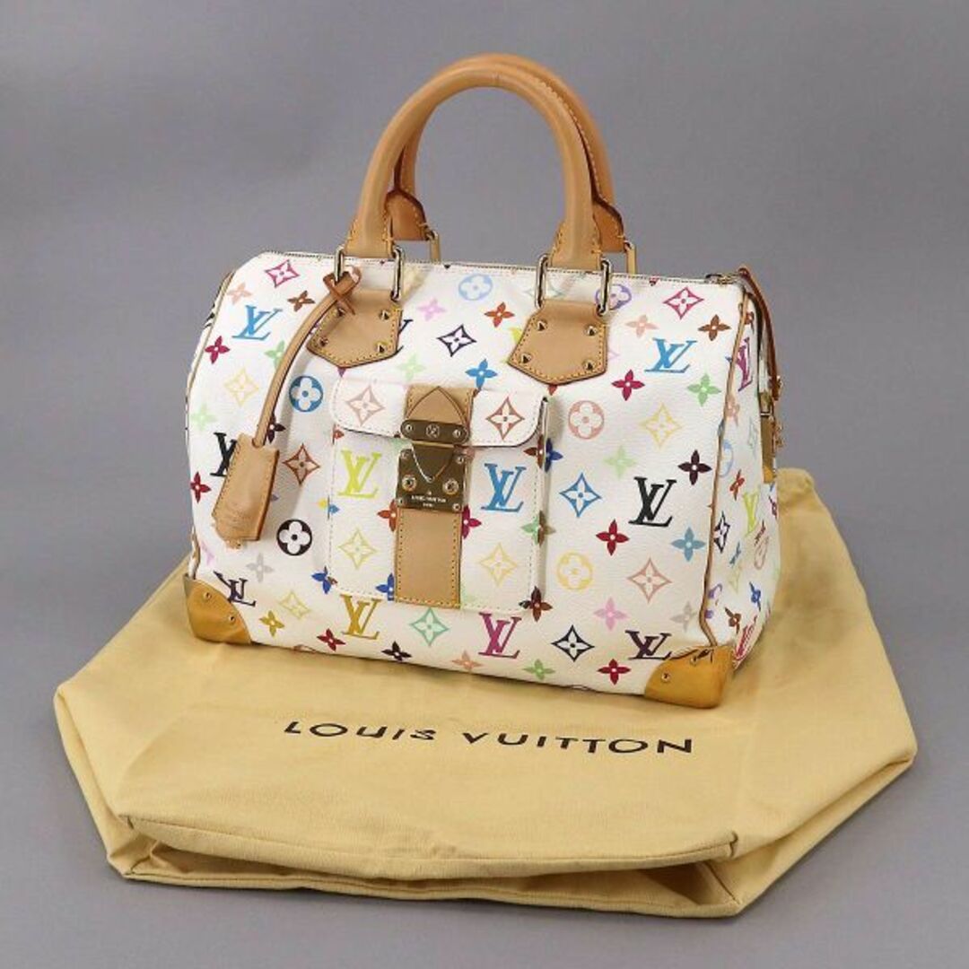 LOUIS VUITTON(ルイヴィトン)の新品同様 ルイ ヴィトン LOUIS VUITTON モノグラム マルチカラー スピーディ 30 ハンド バッグ ブロン M92643 ゴールド 金具 VLP 90195740 レディースのバッグ(ハンドバッグ)の商品写真