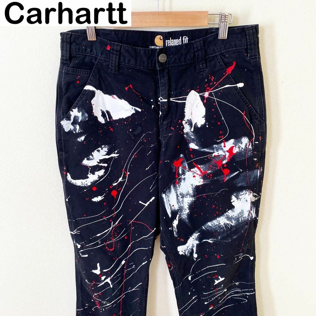 2019年製 Carhartt ペイント ワークパンツ 古着 ヴィンテージ-