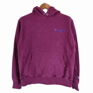 チャンピオン(Champion)の2000年代～ Champion チャンピオン リバースウィーブ ワンポイントロゴ パーカー アメカジ パープル (メンズ M) 中古 古着 O7914(パーカー)