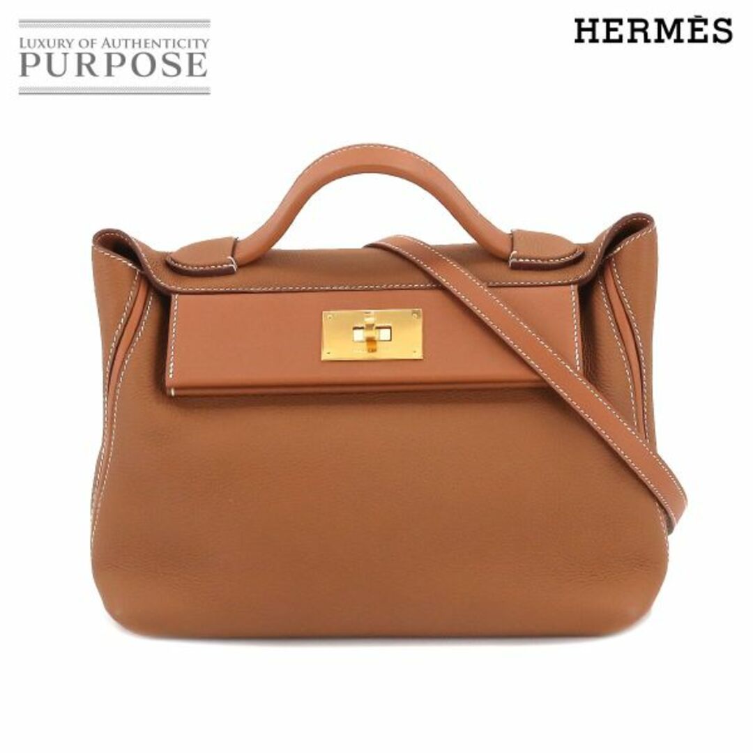 商品管理番号90201159未使用 展示品 エルメス HERMES 24/24 サック ヴァンキャトル 29 2way ハンド ショルダー バッグ トゴ スイフト ゴールド VLP 90201159