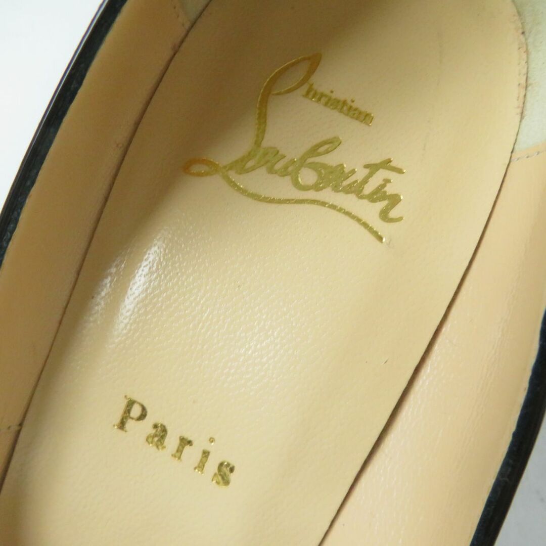 Christian Louboutin(クリスチャンルブタン)の美品☆クリスチャンルブタン NEW VERY PRIVE 120 PATENT オープントゥ パテントレザー パンプス ブラック 37 1/2 イタリア製 箱・保存袋付 レディースの靴/シューズ(ハイヒール/パンプス)の商品写真