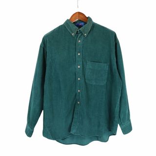 ペンドルトン(PENDLETON)のPENDLETON ペンドルトン コーデュロイ 長袖シャツ エルボーパッチ 無地 グリーン (メンズ XL) 中古 古着 O7949(シャツ)