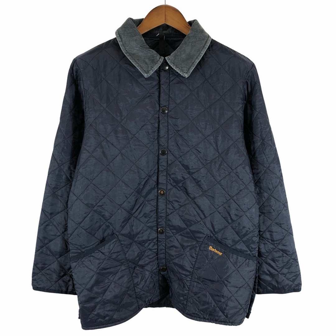 Barbour バブアー LIDDESDALE キルティング ジャケット 防寒 ユーロ ヨーロッパ古着 ネイビー (メンズ S)  古着 O7965のサムネイル